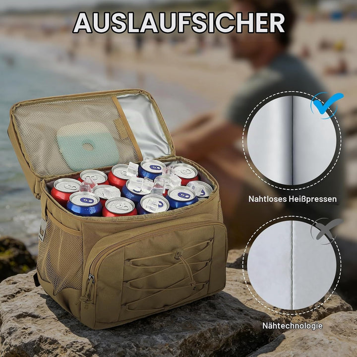 Kühlrucksack mit Doppeldecker Taktischer Kühltasche Rucksack Herren Klein Isoliert Auslaufsicherer R
