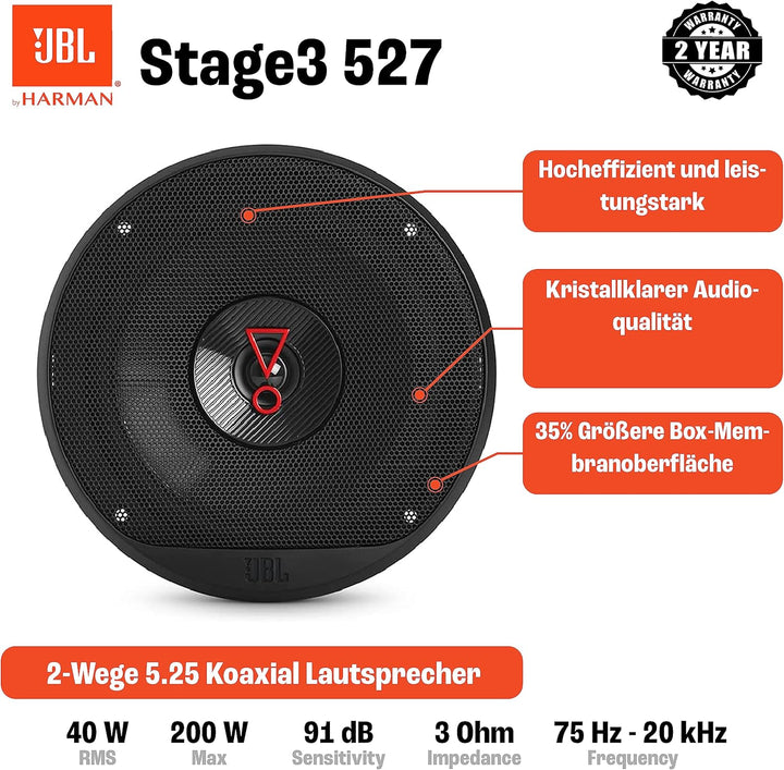 JBL Stage3 527 2-Wege Auto Lautsprecher Set von Harman Kardon & Stage3 427 2-Wege Auto Lautsprecher