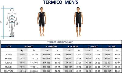 Cressi Termico Man Wetsuit 2 mm - Shorty Neoprenanzug aus hochelastischem Neopren für Herren S/2 Sch