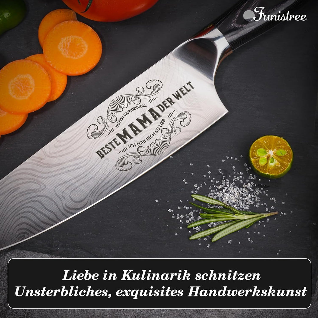 Küchenmesser Scharf Geschenke für Mama Weihnachten - 34 Cm Kochmesser Profi Messer, Weihnachtsgesche