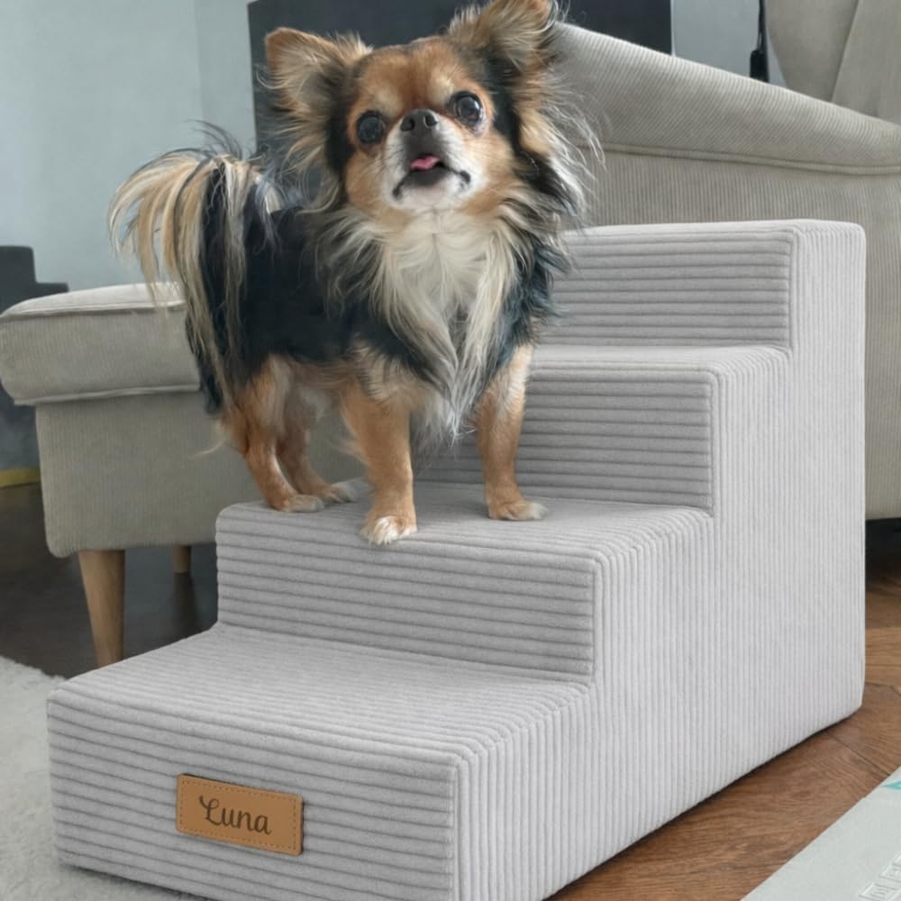 Sofatreppe für Hunde und Katzen – Hundetreppe für Bett & Sofa – 3- oder 4-stufig, rutschfest & wasch