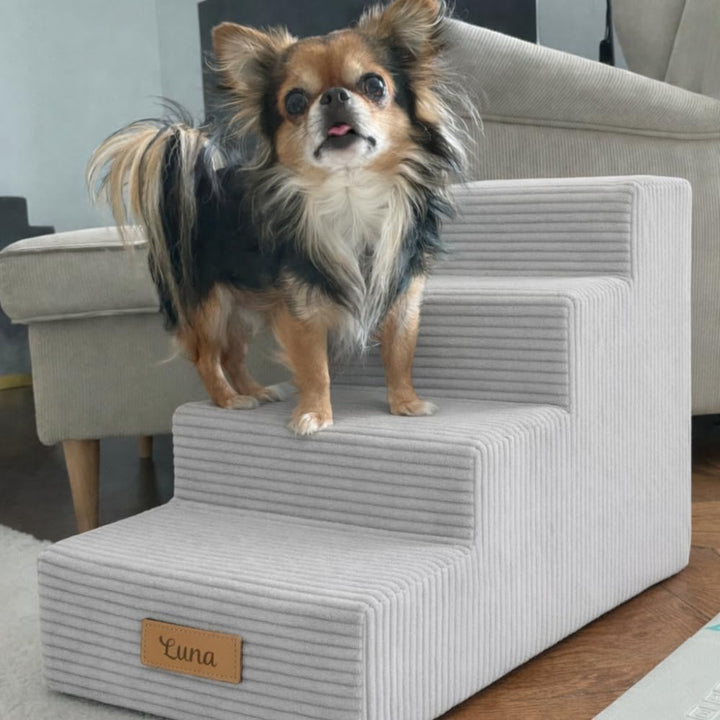 Sofatreppe für Hunde und Katzen – Hundetreppe für Bett & Sofa – 3- oder 4-stufig, rutschfest & wasch