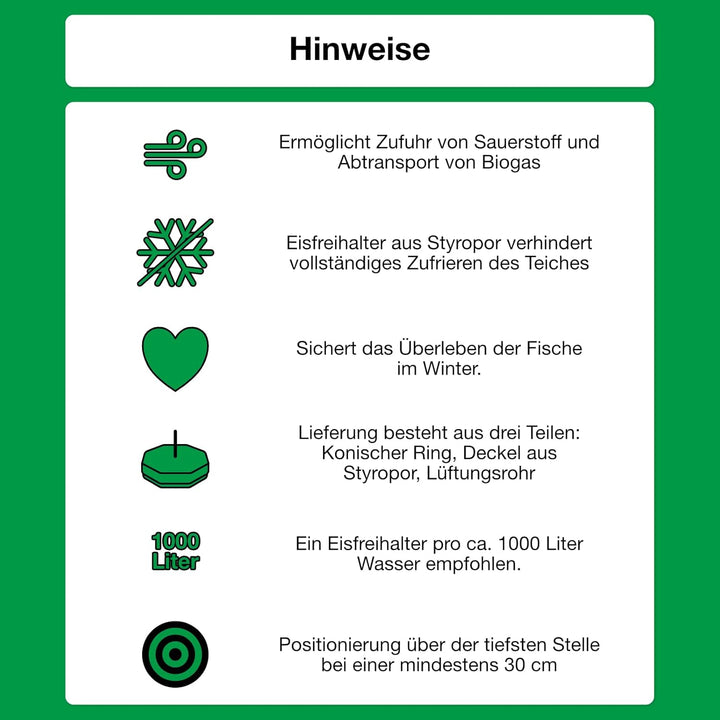 Teich Eisfreihalter Set XL inkl. regelbarer Luftpumpe OSAGA MK-9502 und Zubehör, für einen eisfreien