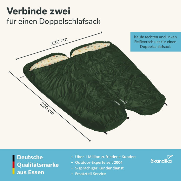 Skandika Schlafsack Vegas | XXL Mumienschlafsack mit/ohne Polycotton Innenfutter, für Erwachsene, ko