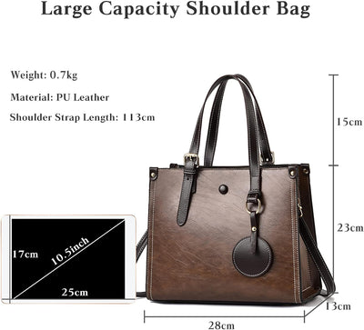 FANDARE Damen Handtasche Tote Beutel Umhängetaschen PU-Leder Schultertasche Tragetasche Multifunktio