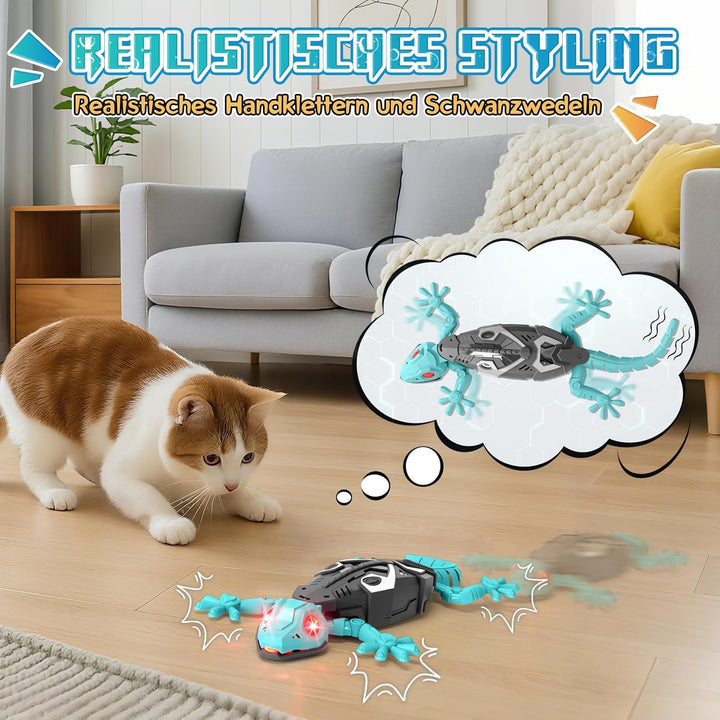 Charmofun Gecko Wandflitzer, Ferngesteuerter Gecko an der Wand Spielzeug, Mit Leuchtenden Led-Augen,