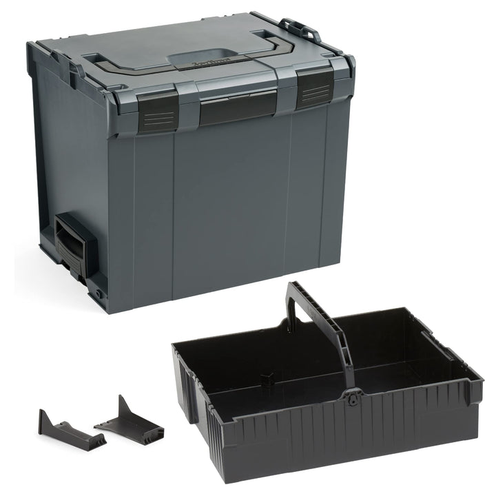 Bosch Sortimo L-BOXX 374 Grösse 4 anthrazit | mit Einhängeeinsatz schwarz | Transportsystem Werkzeug