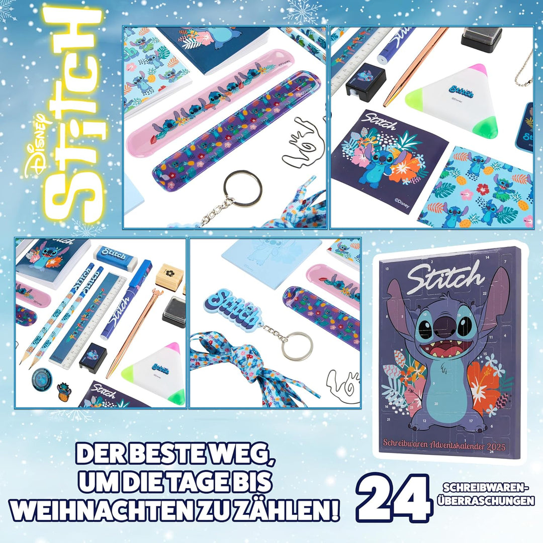 Disney Stitch Adventskalender 2023 Schreibwaren Lilo und Stitch Kinder: 24 Überraschungen mit Schrei