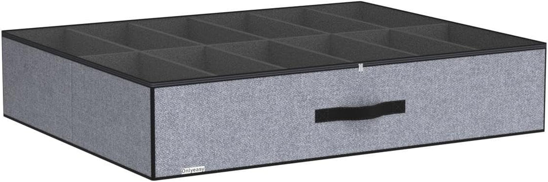 homyfort 2 Stück Unterbett-Kommode für Schuhe mit Durchsichtigem Deckel - Schuhaufbewahrungstasche S