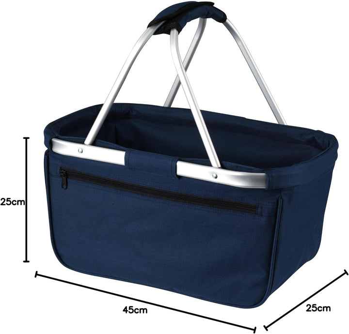 Shopper Einkaufskorb faltbar mit Aluminiumgestänge in Dunkelblau (Navy), Dunkelblau