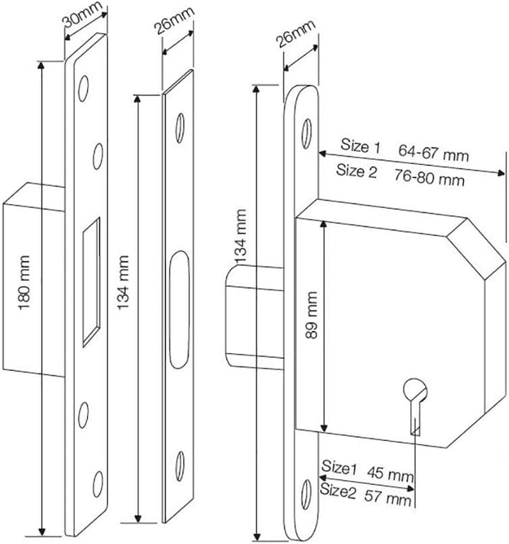 Yale Locks PM562 Hi-Security BS Mortice Dead Lock, 76 mm, hochglanzpoliertes Chrom 76mm (3'') Polish