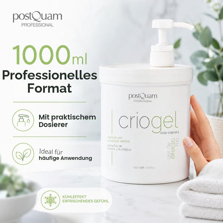 PostQuam - Criogel | Anti Cellulite Gel mit Kühleffekt für Müde Beine, Straffendes und Reduzierendes