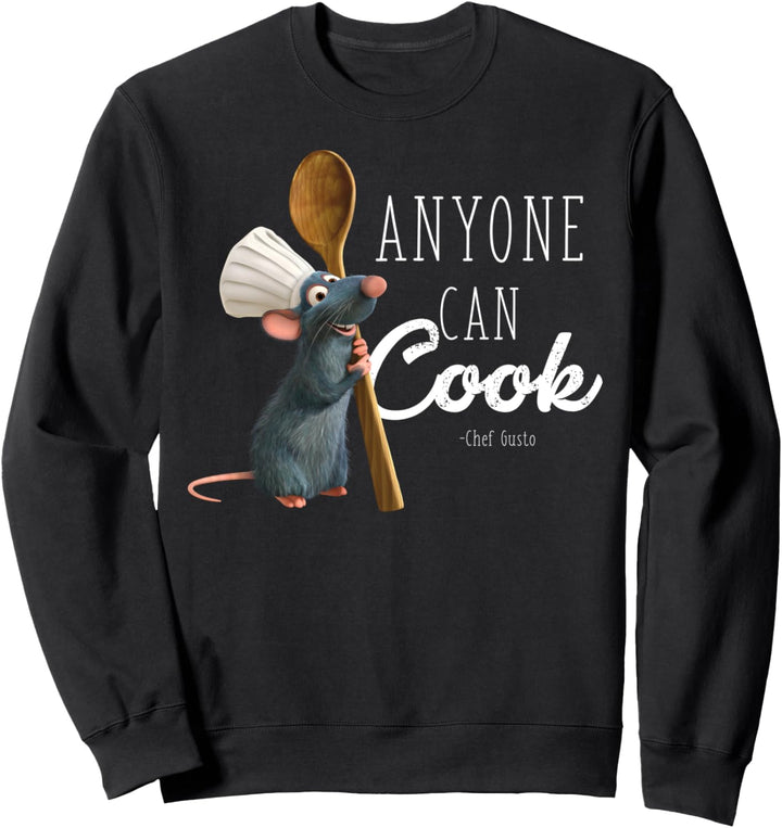Disney Pixar Ratatouille Remy Bold Anyone Can Cook Text Sweatshirt