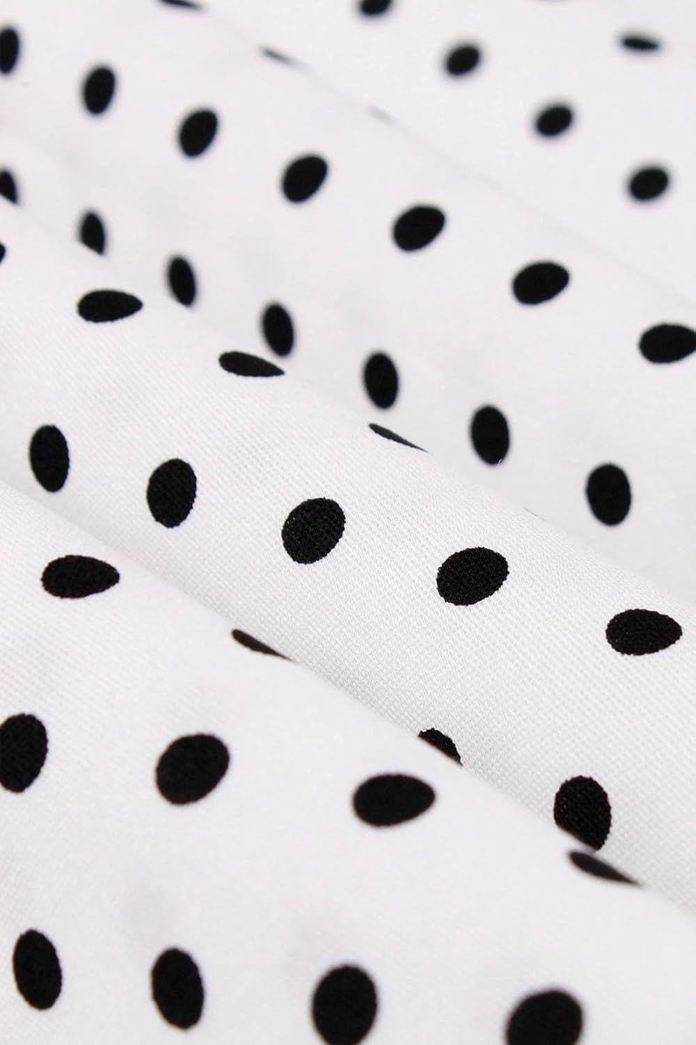 AXOE Damen 60er Jahre Kleid 3/4 Ärmel Cocktailkleid Abendkleid Weiss Polka Dot S, Weiss Polka Dot S