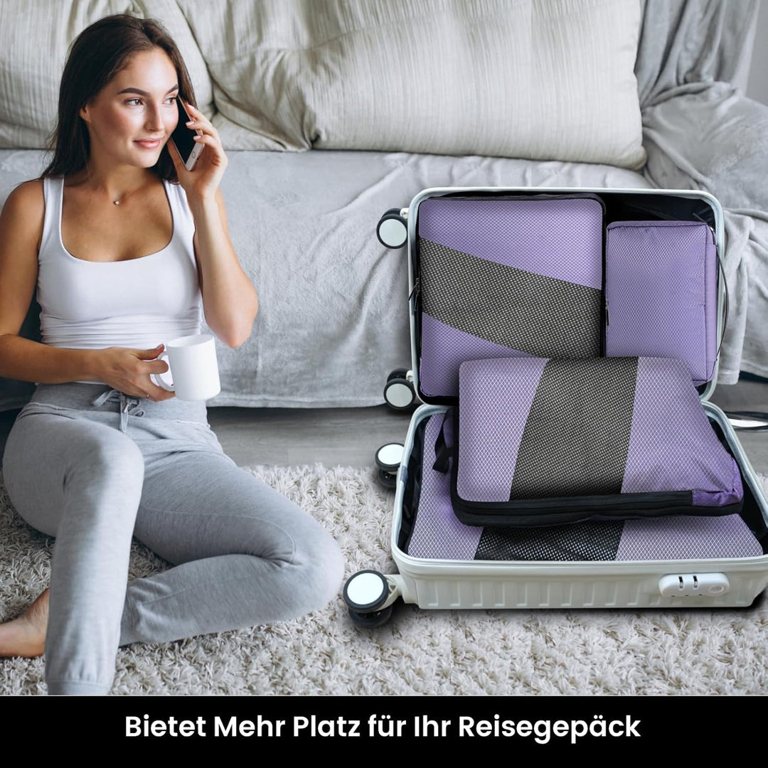 Koffer Organizer Kompression Set, Packwürfel Set Kompression Ihres Reisegepäcks, Compression Packing