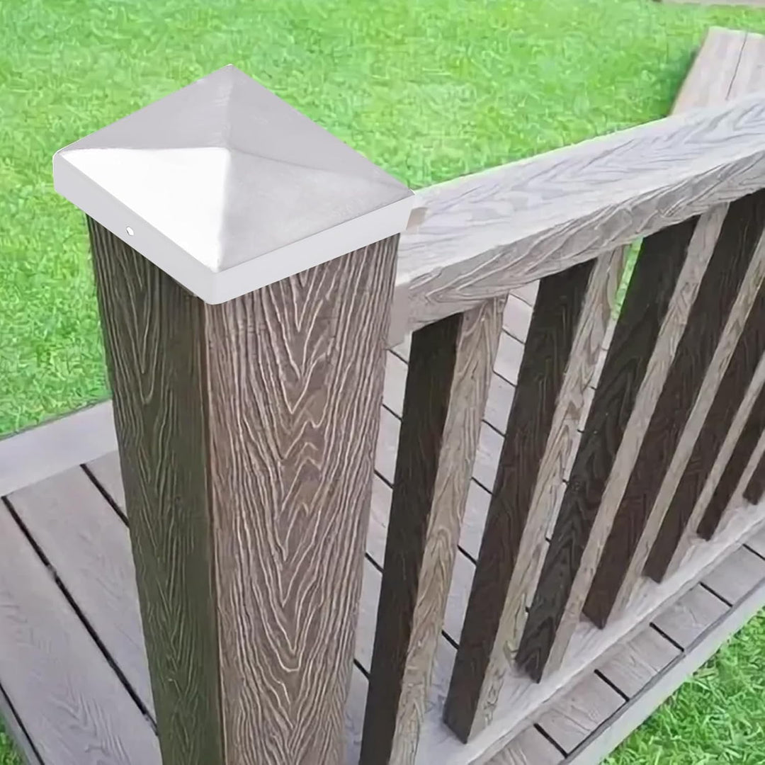 10 Stück Pfostenkappe, Pfostenkappen 9x9 cm, 90x90 mm Abdeckkappe Metall galv, Zaunpfosten Metall ve