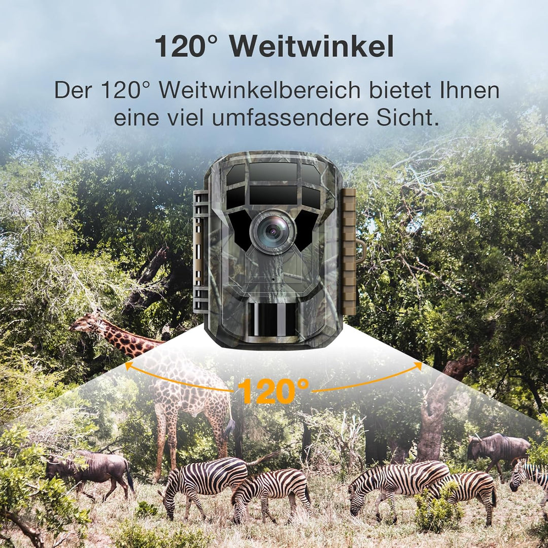 VOOPEAK Wildkamera mit 32G SD Karte, 2K 36MP Wildkamera mit Bewegungsmelder Nachtsicht, Wildtierkame