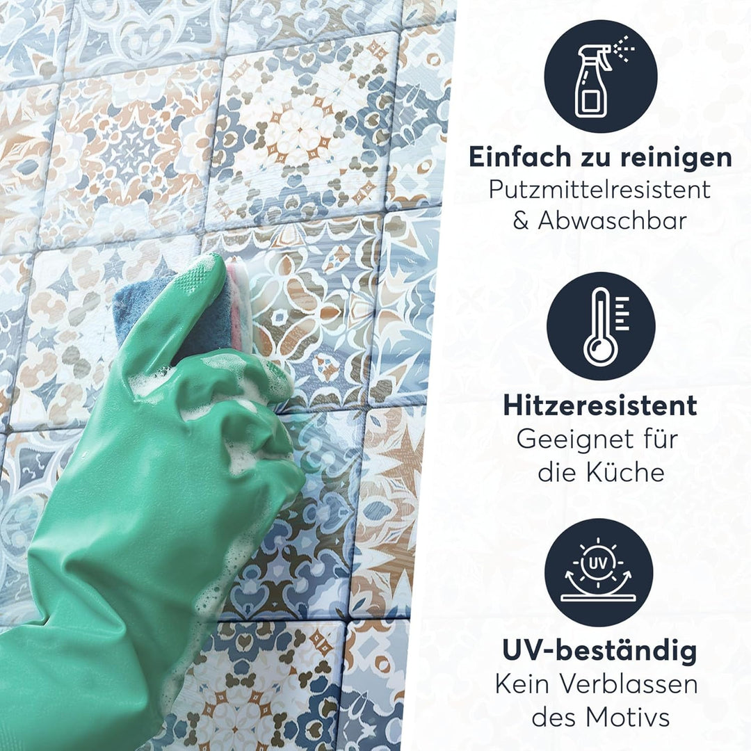 CREATISTO Klebefliesen Stickerfliesen Fliesenfolie - Klebe Folie für Wandfliesen I Klebefliesen Deko