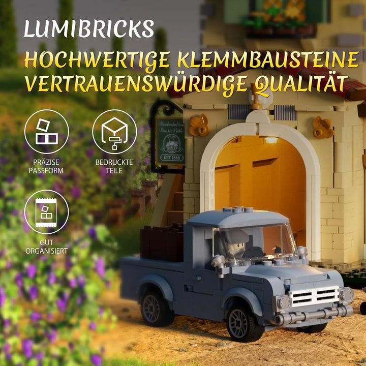 Lumibricks Weinbau-Anwesen Beleuchtungs Bausteine Set – 2800 Teile Mediterranes Toskana-Weingut mit
