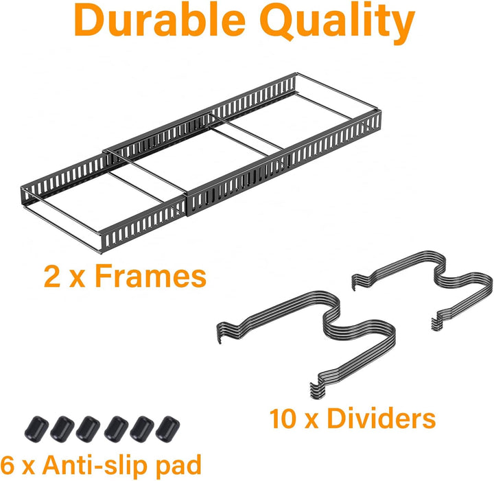 Zanfqvo Topfdeckelhalter, Topfdeckel Aufbewahrung mit 10 Verstellbaren Fächern, Deckelhalter Schubla
