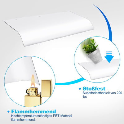 Vigevee Vordach für Haustür 40x80cm Transparent Polycarbonat Pultvordach Pultbogenvordach Überdachun