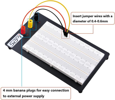 GeeekPi Breadboard Jumper Wires Kit 1560 Points Lötfreies Steckbrett mit Metallplatte & 560Pcs U-för