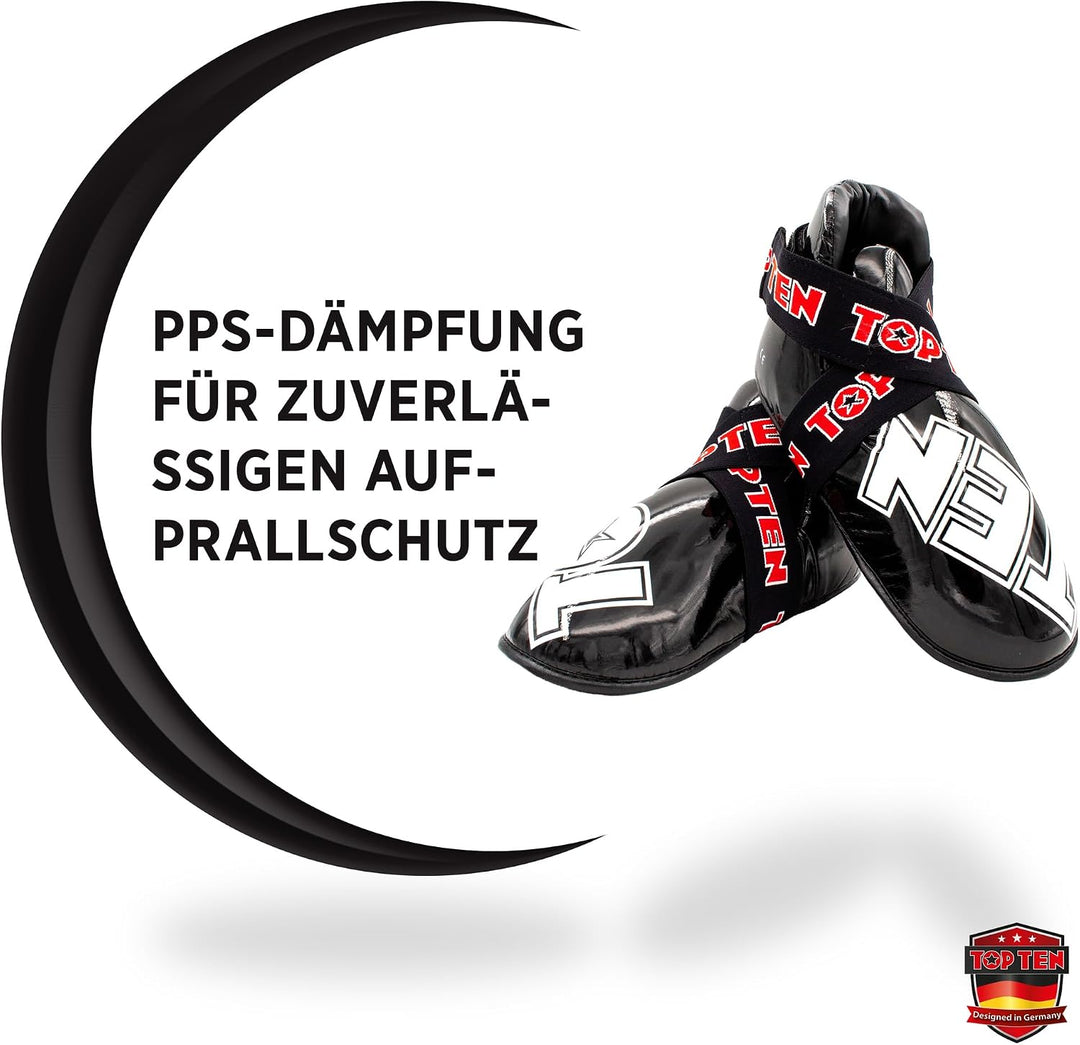 TOP TEN Fussschutz „Superlight“ für den Wettkampf Schwarz S, Schwarz S