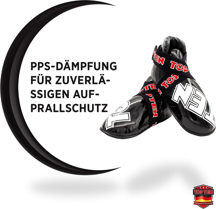 TOP TEN Fussschutz „Superlight“ für den Wettkampf Schwarz S, Schwarz S