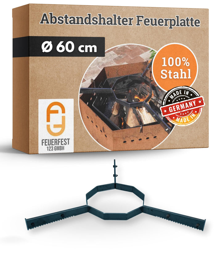 Feuerfest 123 - Abstandshalter Feuerplatte [Ø 60 cm] - Für Feuertonnen, Kugelgrills & Feuerschalen -
