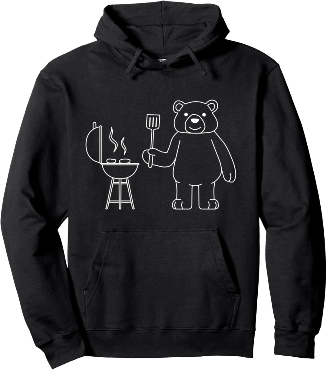 Lustiger Bär Camping Natur Wildnis Wald Pullover Hoodie