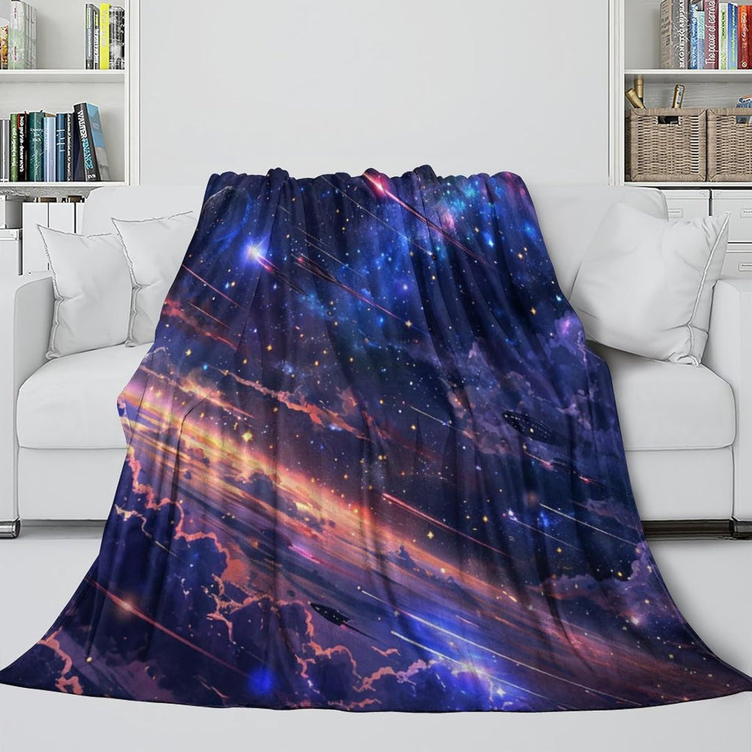 A Sky Full of Galaxies 3D Flannel Fleece Throw Blanket for Fluffy Cosy Soft Warm Microfiber Bedding