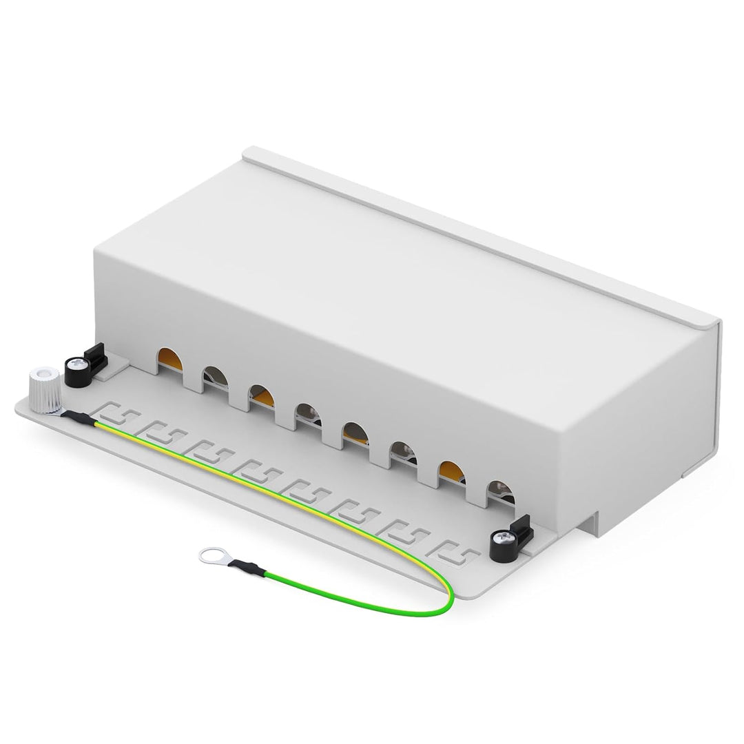 HB-DIGITAL 8-port CAT 6a LSA Patchpanel geschirmt Verteilerfeld Desktop & Wandmontage Patchfeld 8x R