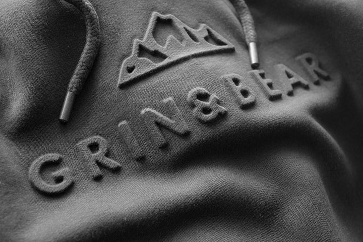 Grin&Bear Herren Hoodie Slim fit Kapuzenpullover Kapuzenjacke mit gestempeltem Design Logo GEC540 M