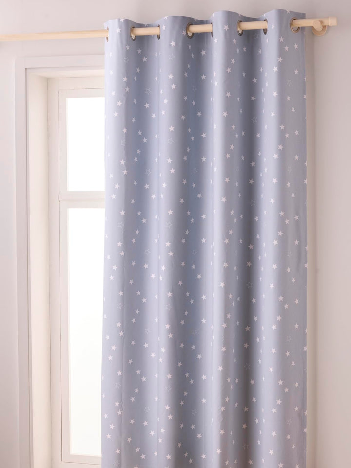 Vertbaudet Vorhang, blickdicht, Sterne, Baumwolle, blau, 135X260 138 Blau, 138 Blau