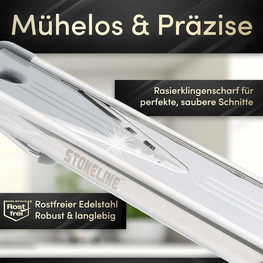 STONELINE V Hobel Gemüseschneider Set 9 teilig für Scheiben Stifte Streifen Würfel, mit 5 Schneid-Ei