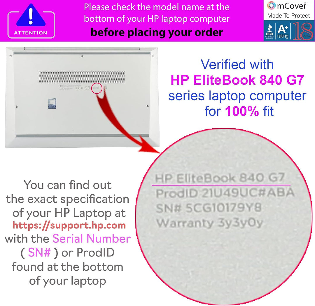 mCover Nur kompatibel mit 2020 ~ 2022 14 Zoll HP EliteBook 840 G7 / G8 (Intel CPU) | EliteBook 845 G