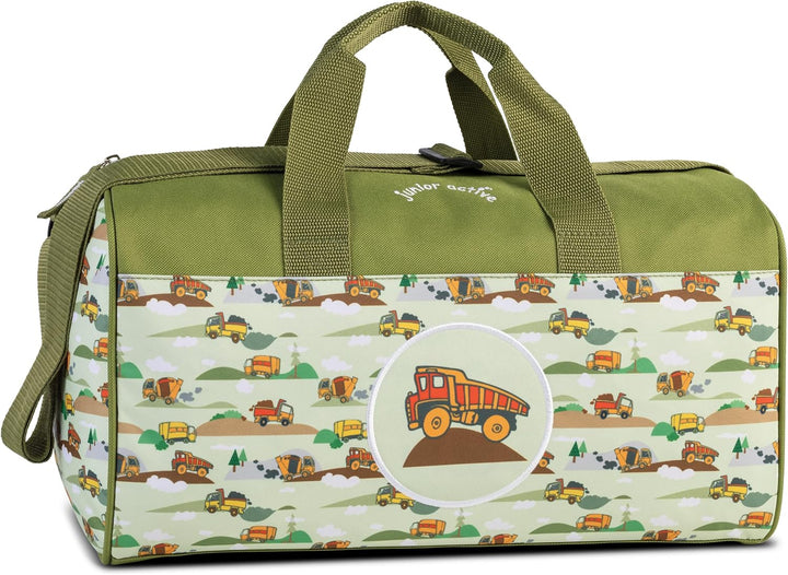 Kinder Sporttasche Reisetasche Für Mädchen und Jungen Fabrizio Weekender Kinder Baufahrzeuge LKW Bag