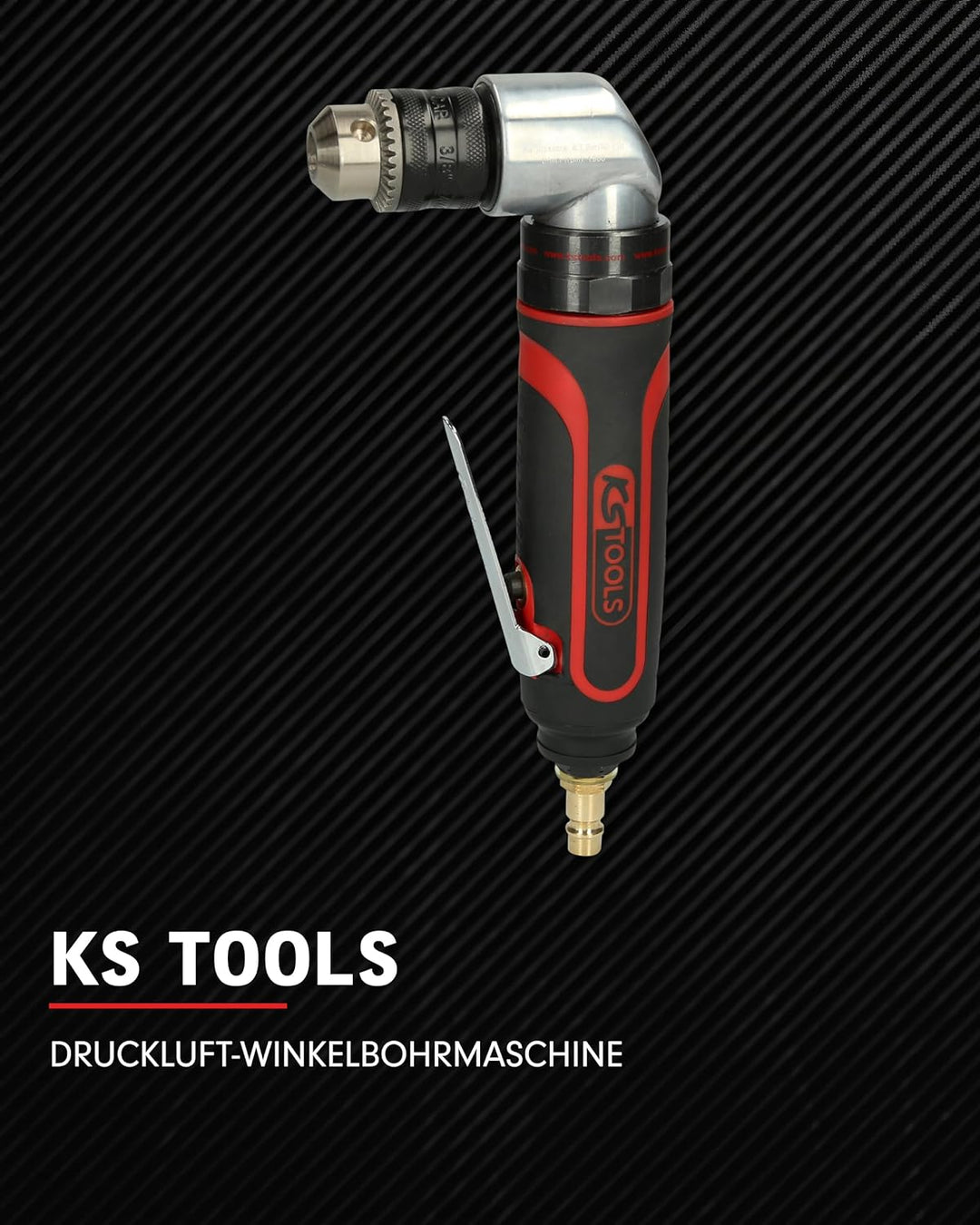 KS Tools Druckluft Winkelbohrmaschine 3/8" SlimPOWER 515.5465 I Winkelbohrmaschine Druckluft mit Zah