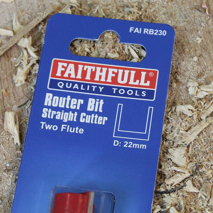 Faithfull - Fräser Hartmetall Zwei Flöten 22.0mm 1/4in Schaft - FAIRB230