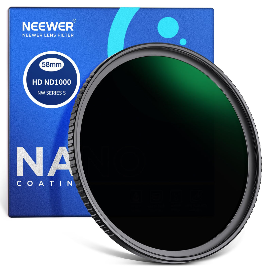 NEEWER 58mm Graufilter ND1000 (10 Stops) ND Filter mit Nanobeschichtungen/optisch HD Glas/ultradünne