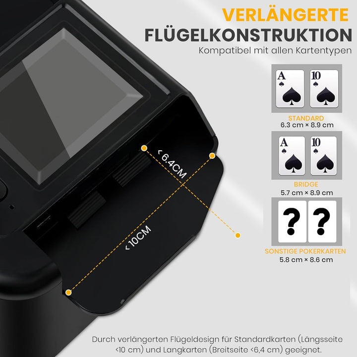 TOFFCAEA Automatischer Kartenmischer, mit 2000mAh wiederaufladbarer eingebauter Batterie für 2 Karte