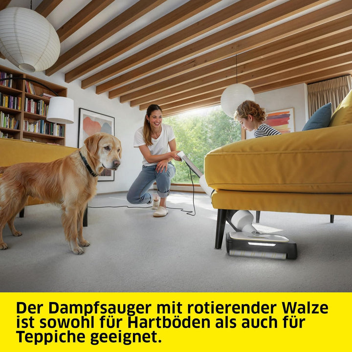 Kärcher Dampfsauger SCV 4 Steam Vac, 3-in-1 Lösung (Dampfreinigung, Saugen & Kombi), eliminiert 99,9