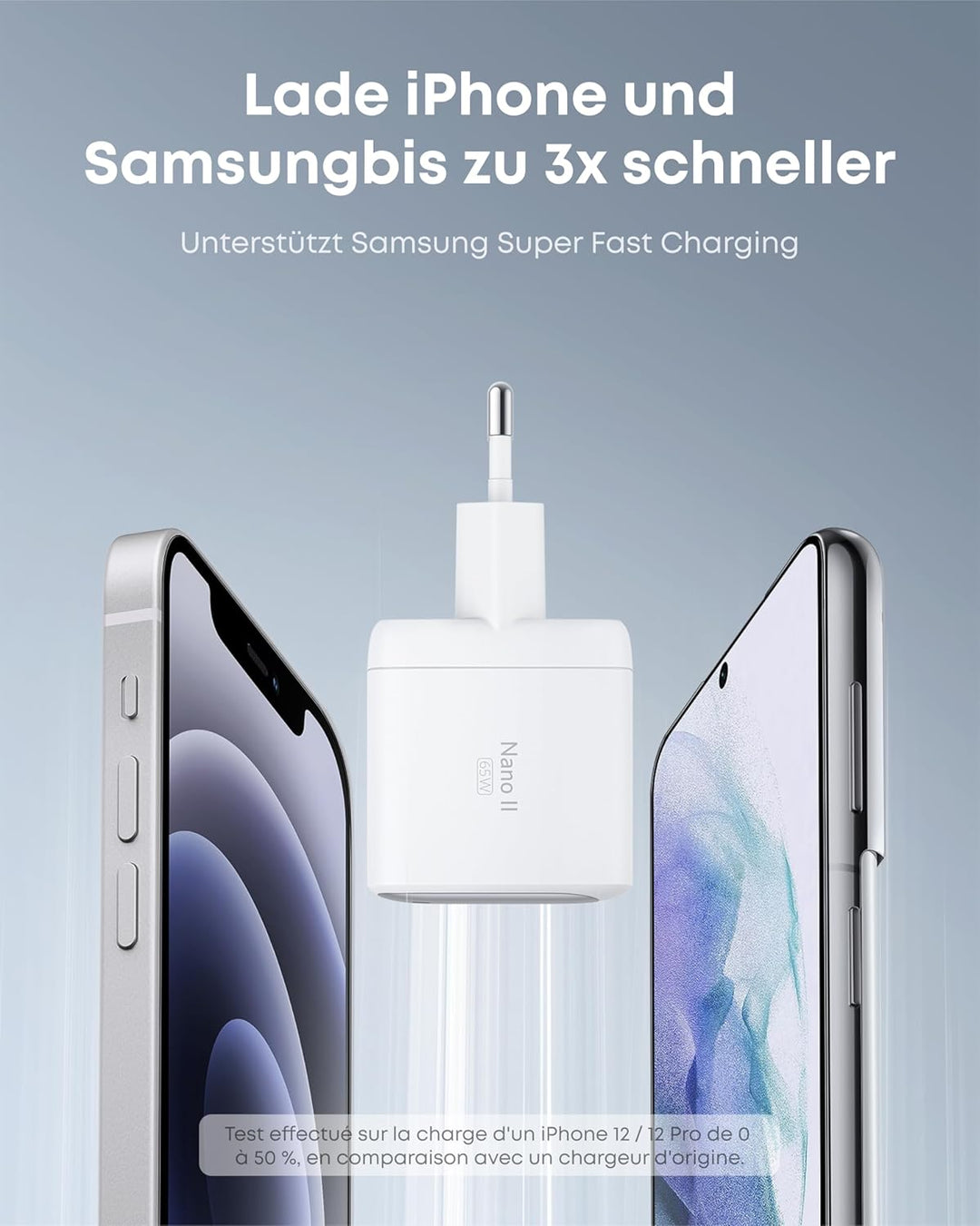 Anker Nano II 65W USB-C Ladegerät Netzteil mit Schnellladeleistung, GaN II Technologie, Kompatibel m