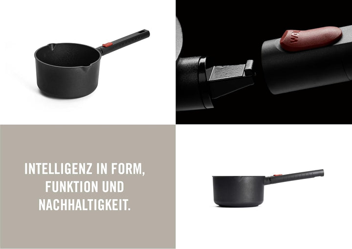 Woll Eco Logic QXR Stieltopf - Induktiv -, Ø 18 cm, 10 cm hoch, 2.0 Liter, mit abnehmbarem Stiel - G