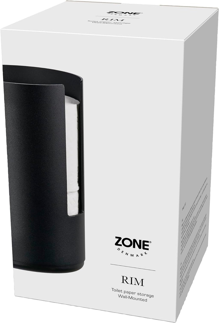 Zone Denmark Rim Toilettenpapieraufbewahrung für die Wand, Durchm. 13,2 cm, Höhe 21,8 cm, Schwarz Bl