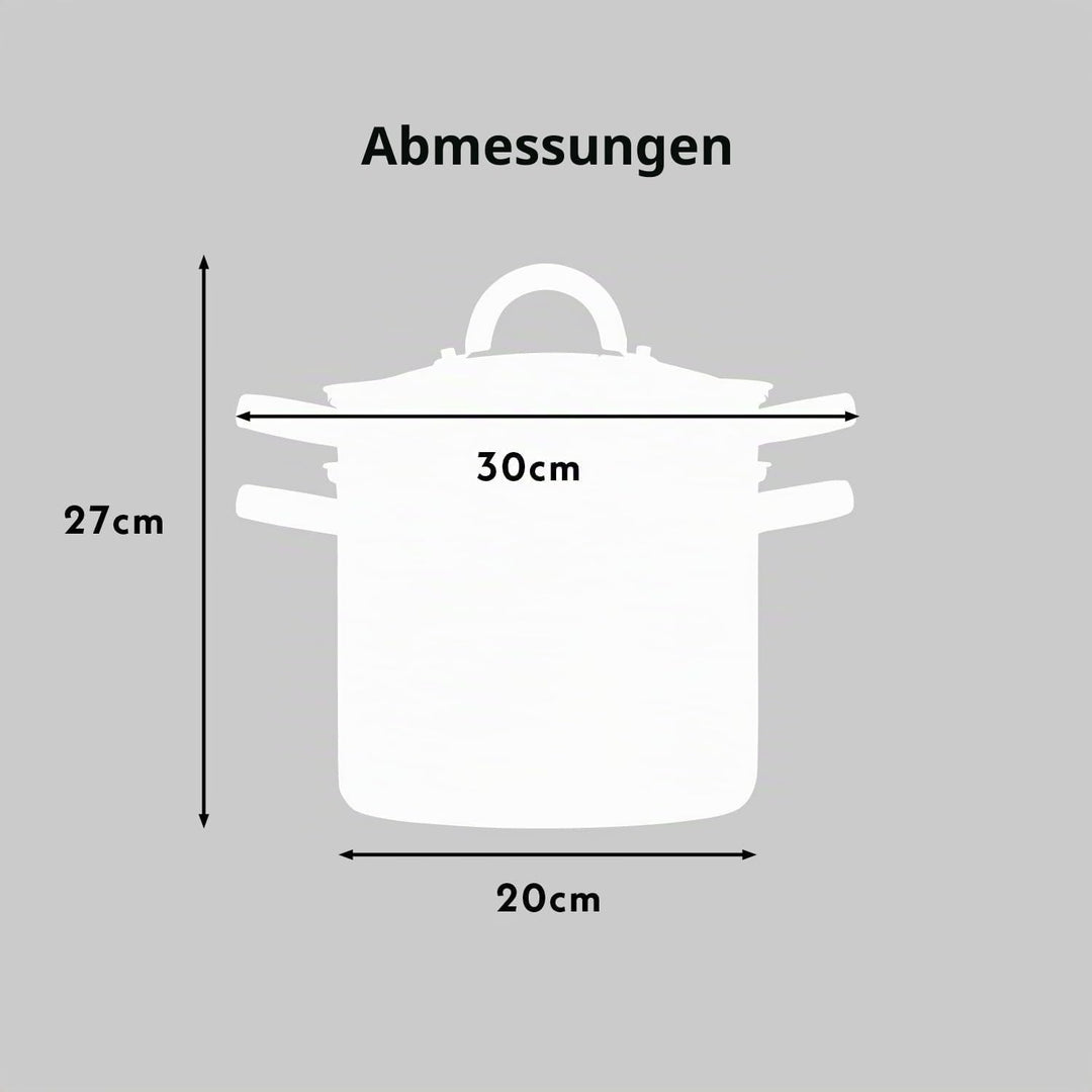 Cooks Professional Nudeltopf aus Edelstahl, 21 cm, 5 Liter, mit abnehmbarem Siebglasdeckel, Suppento