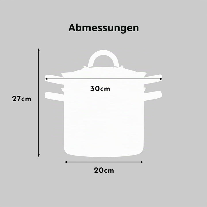 Cooks Professional Nudeltopf aus Edelstahl, 21 cm, 5 Liter, mit abnehmbarem Siebglasdeckel, Suppento
