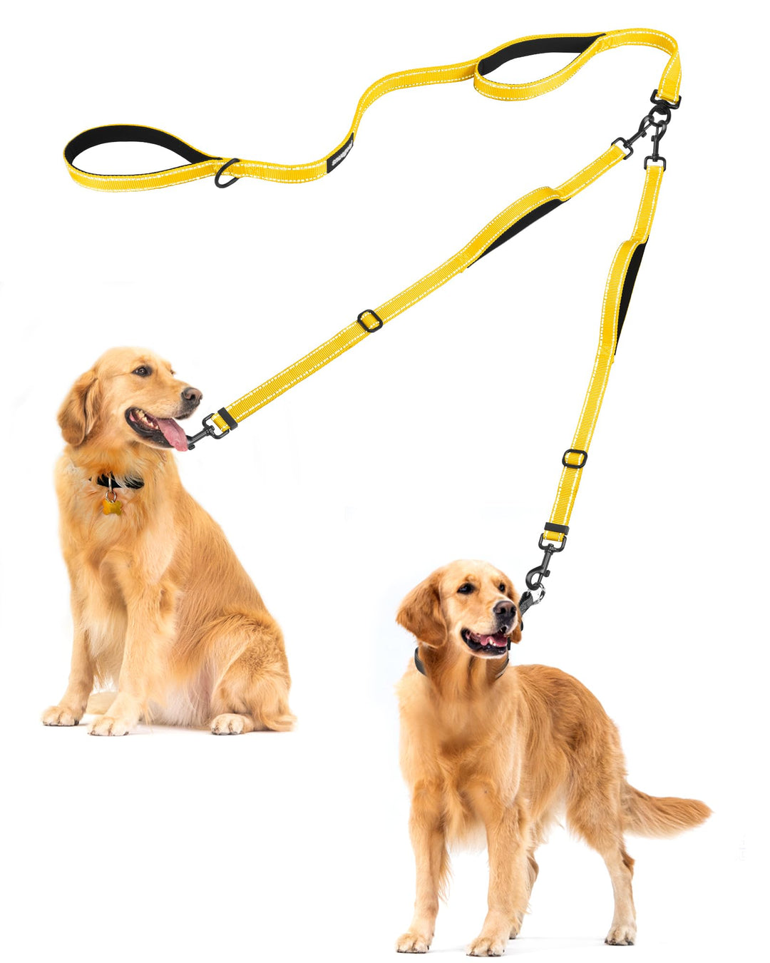 PetBonus Hundeleine Doppelleine für 2 Hunde, Keine Verwicklung Leine für 2 Hunde Gross, Verstellbar