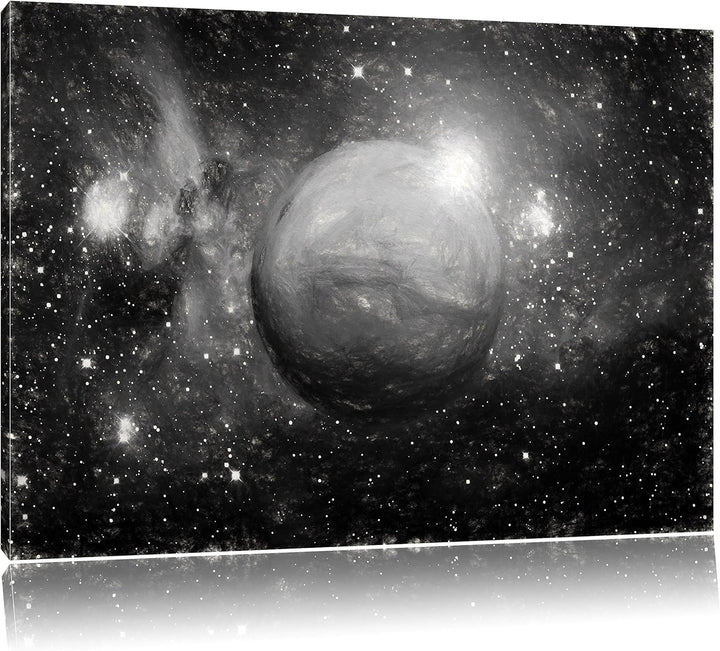 Pixxprint Planet Mars im Universum Kunst als Leinwandbild/Grösse: 100x70 / Wandbild/Kunstdruck/ferti