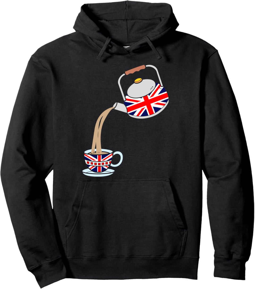 Union Jack Flagge des Vereinigten Königreichs mit Teekanne Pullover Hoodie